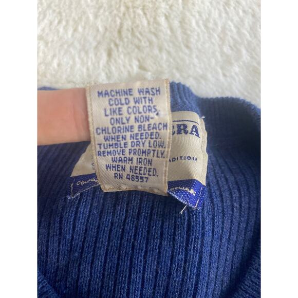 Vintage High Sierra Blue Ribbed‎ Soft Cotton Crewneck Pullover Sweater Mens Sz L - Picture 7 of 7